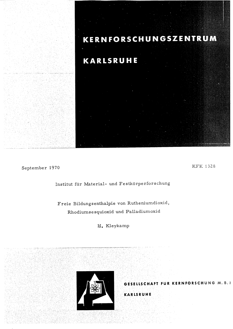 Freie Bildungsenthalpie Von Palladiumoxid
