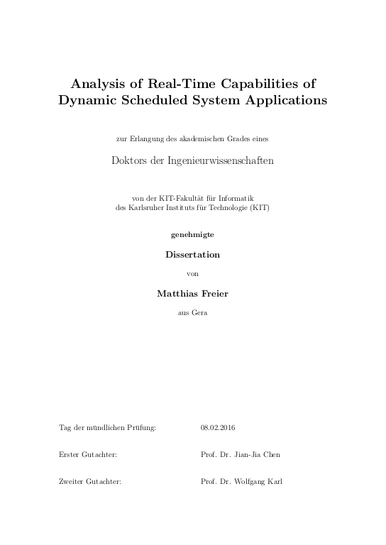 Analysis Of Real Time Capabilities Of Dynamic Scheduled System