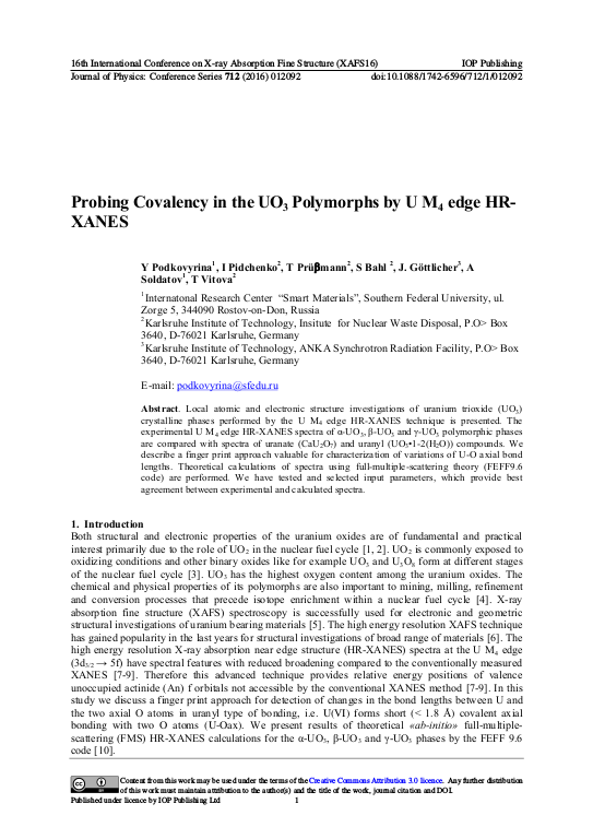 Probing Covalency In The Uo3 Polymorphs By U M4 Edge Hr Xanes