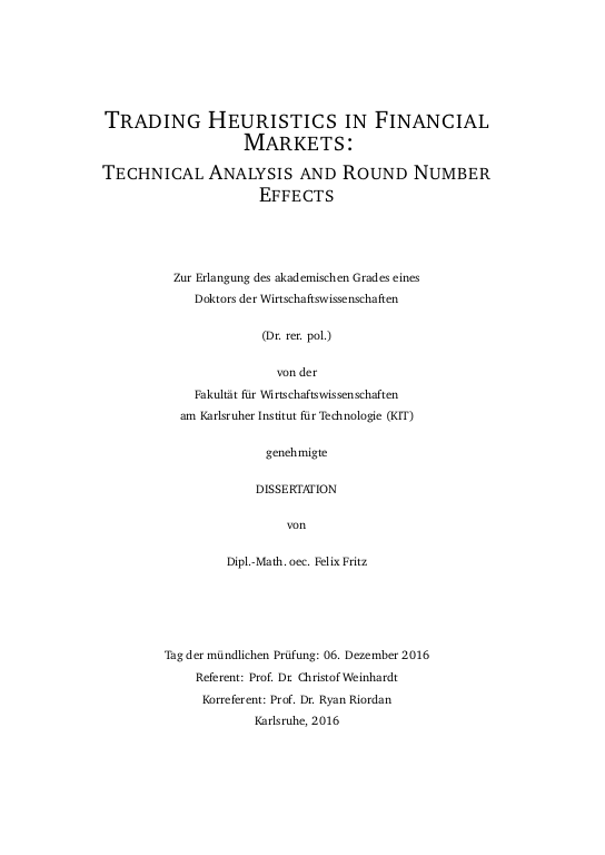 Trading Heuristics In Financial Markets Technical Analysis And Round Number Effects