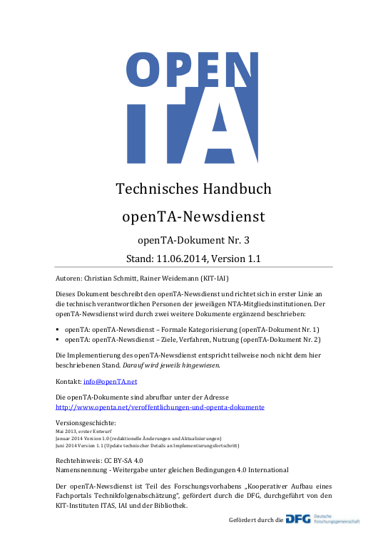 Cover der Publikation