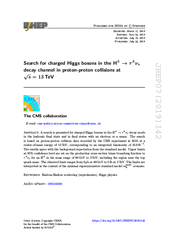 Search For Charged Higgs Bosons In The H T V T