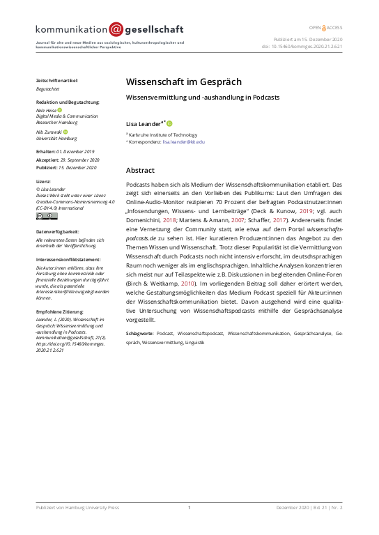 Cover der Publikation