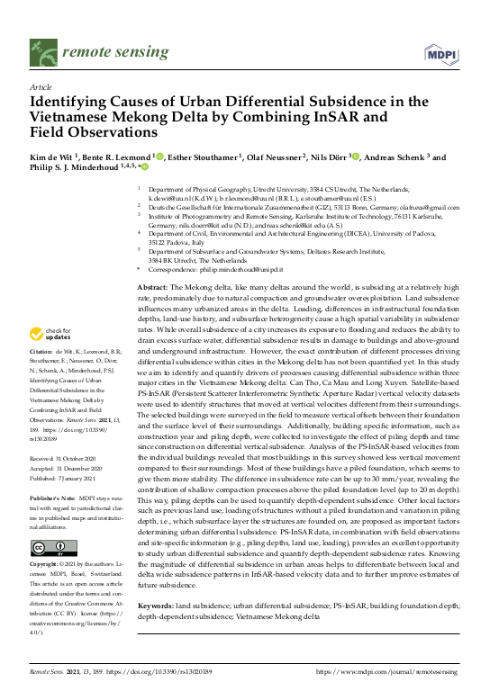 Identifying Causes Of Urban Differential Subsidence In The Vie