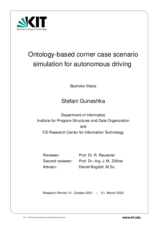 Ontologybased corner case scenario simulation for autonomous