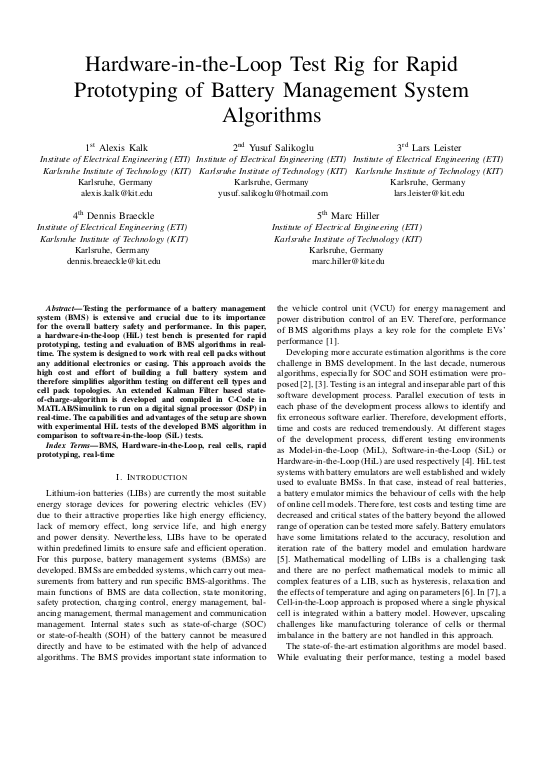 HardwareintheLoop Test Rig for Rapid Prototyping of Battery...