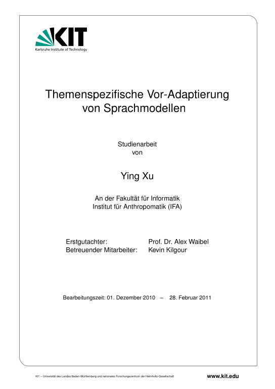 Cover der Publikation