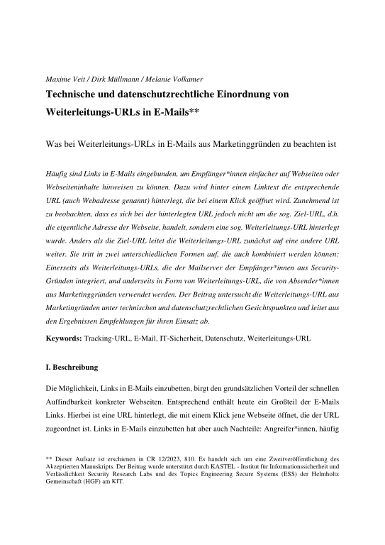 Cover der Publikation
