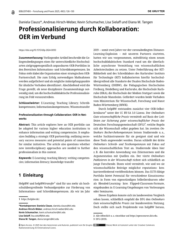 Cover der Publikation