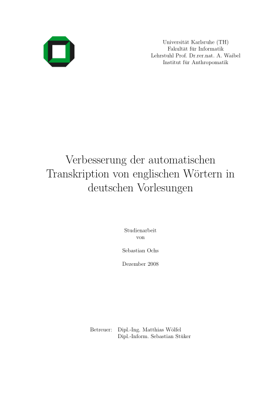 Cover der Publikation