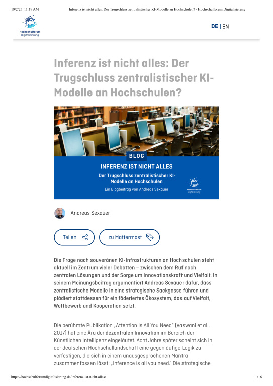 Cover der Publikation