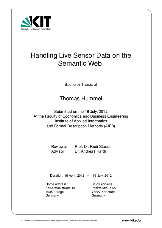 Handling Live Sensor Data On The Semantic Web