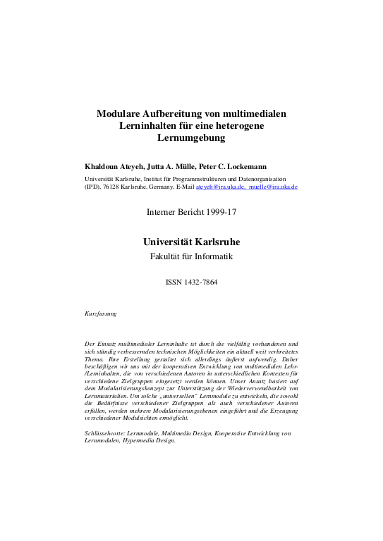 Cover der Publikation